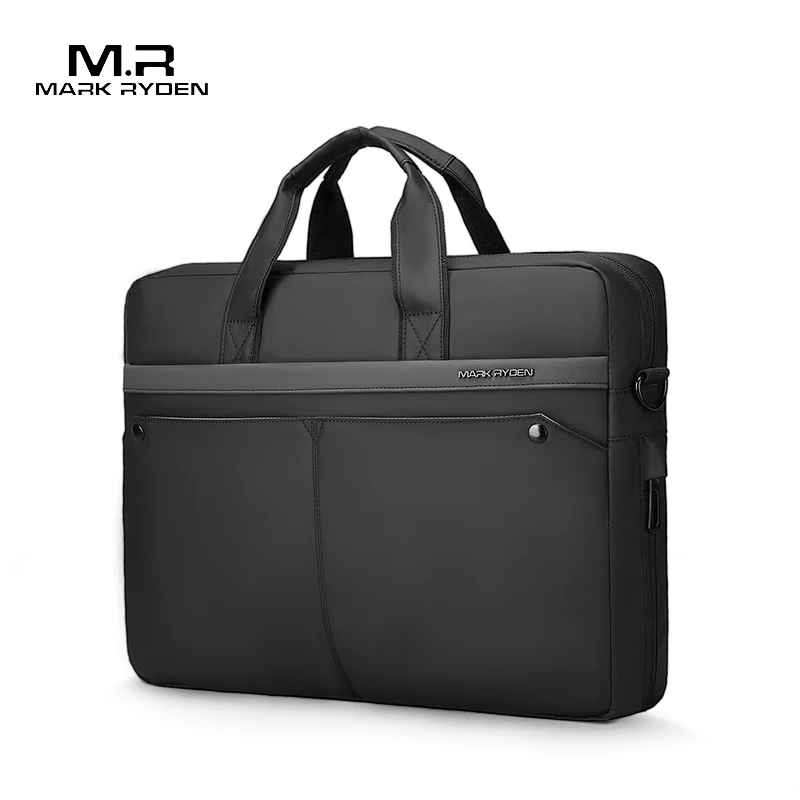 

Mark Ryden Fashion business laptop briefcase bag with large capacity cross body nylon 15.6 inch bags for men, Black