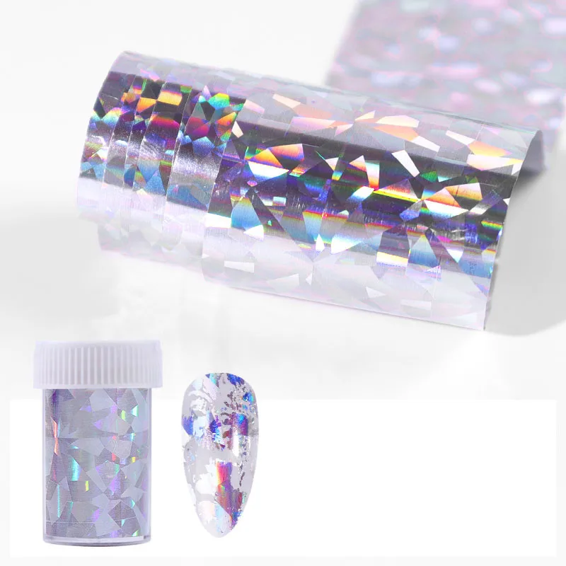 

Pure Color Series Nail Foils Laser Glitter Rainbow Candy Paper Nail Art Transfer Sticker Holographic Nail Art Decals Decorations