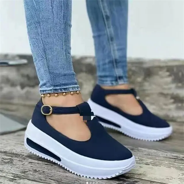 

Large size casual shoes women's spring 2021 new thick-soled buckle Brock shoes