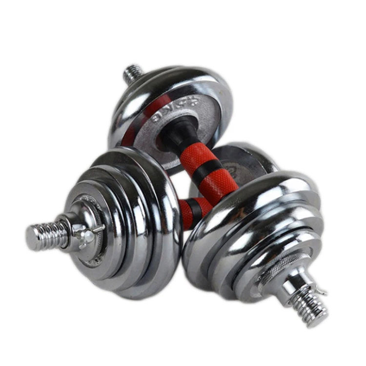 

Good quality wholesale gym adjustable dumbbell weights set plating electroplated round steel adjustable gym dumbbell fitness set, Many
