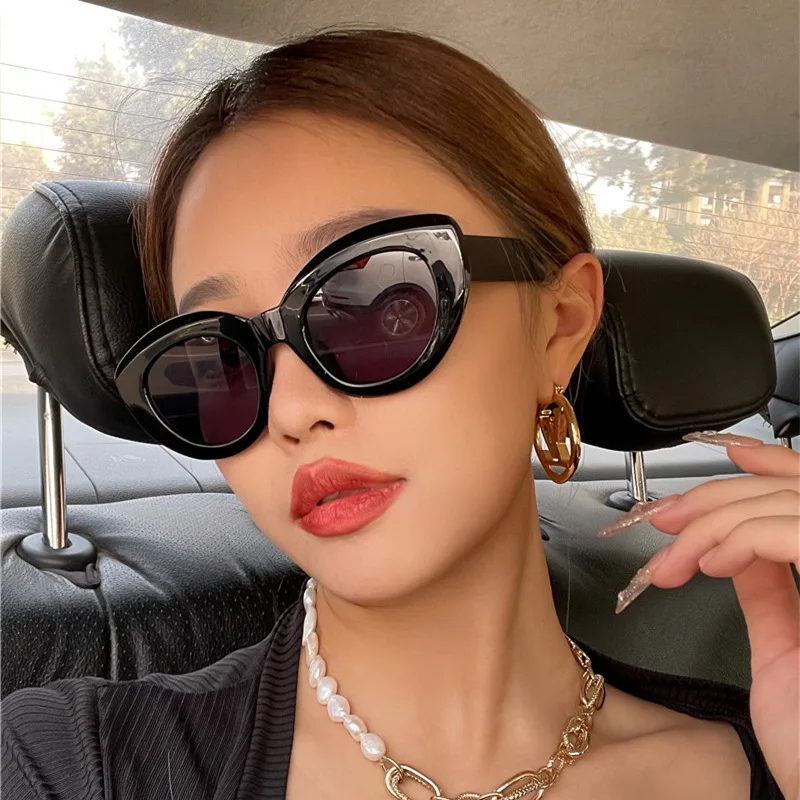 

Women Fashion Design Retro Small Frame Oval Shaped Sun Glass Cross Border Oval Shape Sunglasses