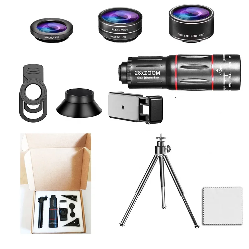 

Innovative Mobile Phone Photography Accessories Phone Camera Lens Kit Telephoto Fish Eye Wide Angle Macro Lens for iPhone Gadget