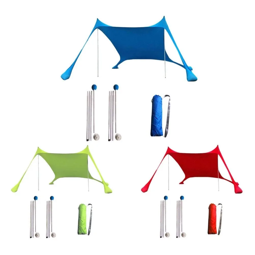 

Portable Pergola Beach Tent Sun Shelter Outdoor Shade Camping Trips Fishing Backyard Fun Picnics With Sand Anchors, 3 color