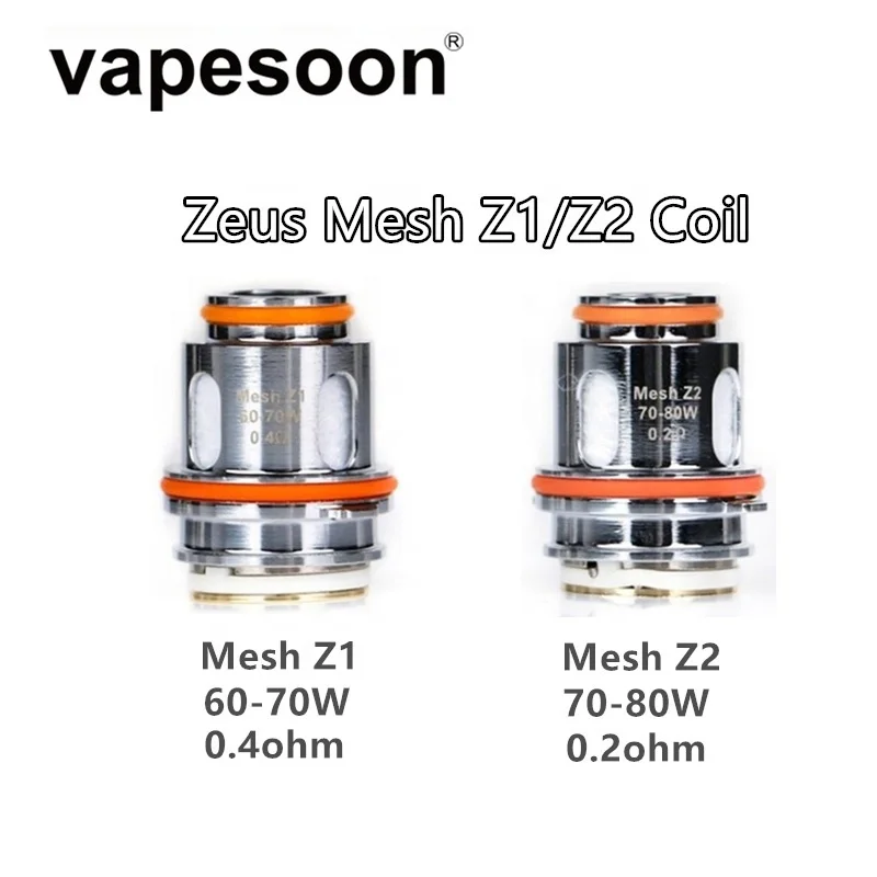 

vapesoon Zeus Mesh Z1 0.4ohm Z2 0.2ohm coil for Zeus Z Sub-ohm Tank Z Subohm 2021 tank Aegis Legend Kit