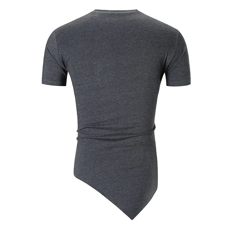 Großhandel Neue Stil Männer Unregelmäßige T Shirts Zipper Leder Patchwork Sommer Slim Fit Casual T Shirt Für Mann