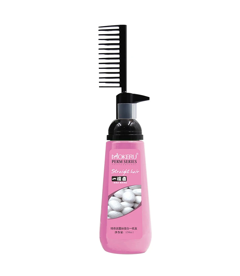 

MOKERU 150ml straight hair cream with comb wash straight and soft hair ammonia free hair cream for brazilian