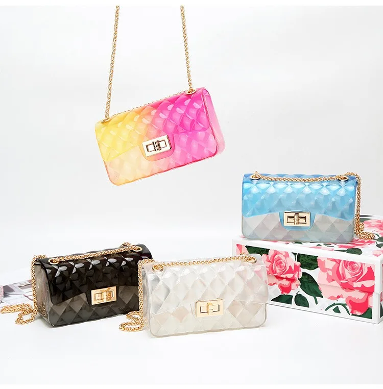 

2020 new design purses and handbags Fashion women handbags transparent Totes shoulder bags jelly purses, Yellow, black, white, blue, green, red, red + purple