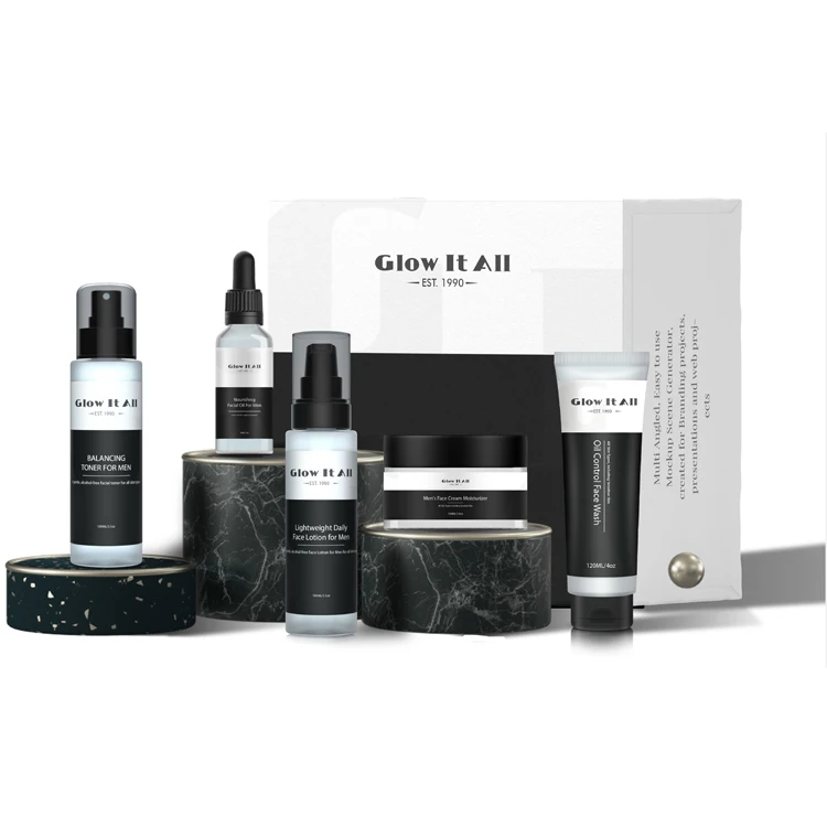 

Glow It All Custom Brand Hot Sale Personal Men 'S Skin Care Products With Retinol And Hyaluronic Acid, 10 kinds colors for clients choose