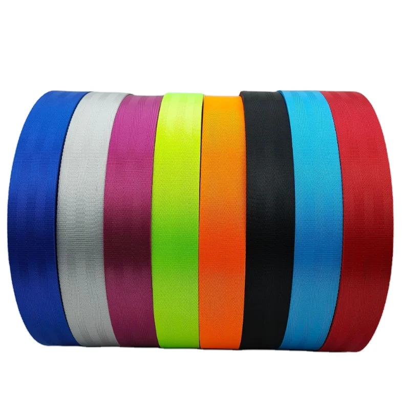 

Wholesale Customized Thickness Seat Nylon High Tenacity Safety Strap Belt Woven Webbing