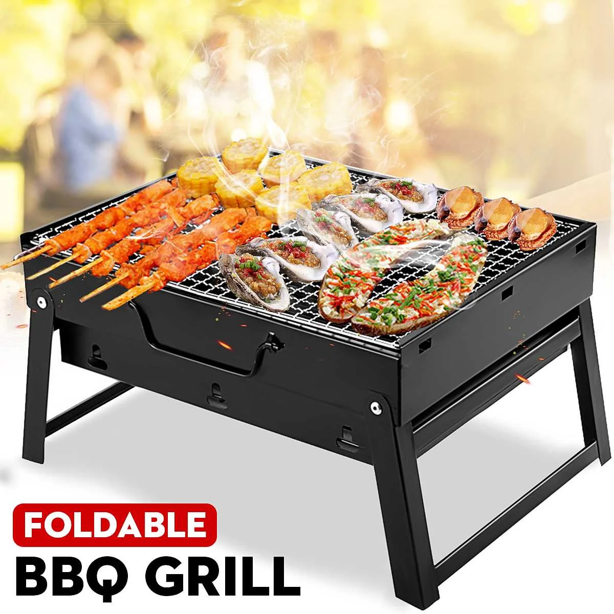 

Outdoor charcoal grill, Matt black
