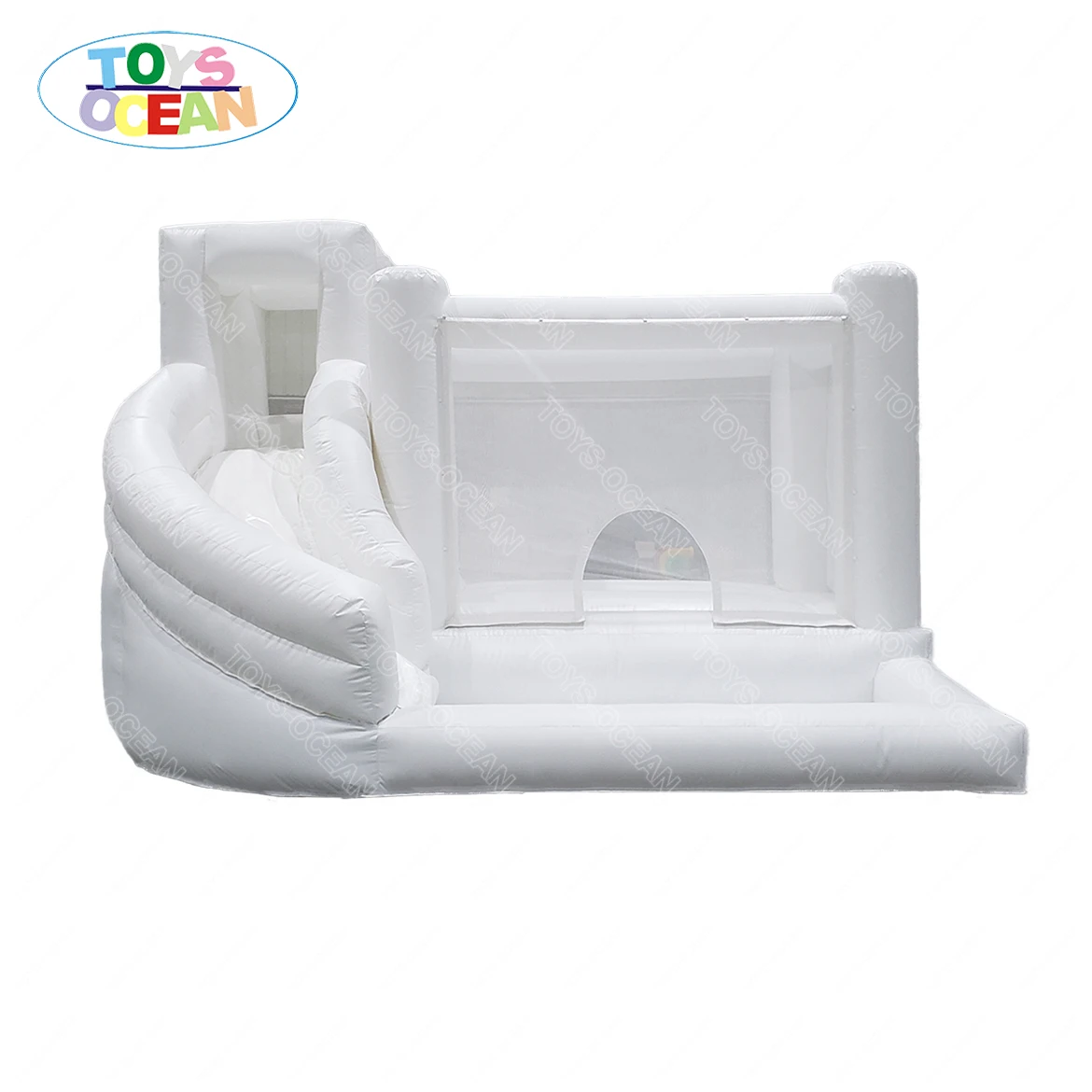 

Commercial grade white inflatable slide combo kids bounce house inflatable soft ball pit jumping castle