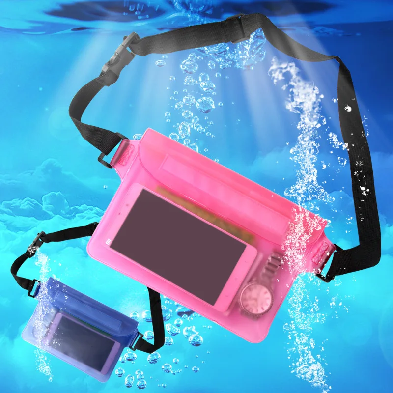 

Waterproof Phone Pouch PVC with Lanyard Swimming Snorkeling Water Universal Phone Case for Smartphone bag 6.9 inch, Black