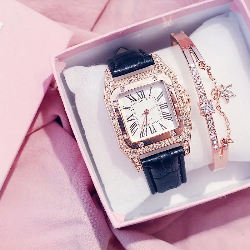 

Watch Set 2022 Luxury Women Watches Crystal Bracelet Ladies watches wholesale