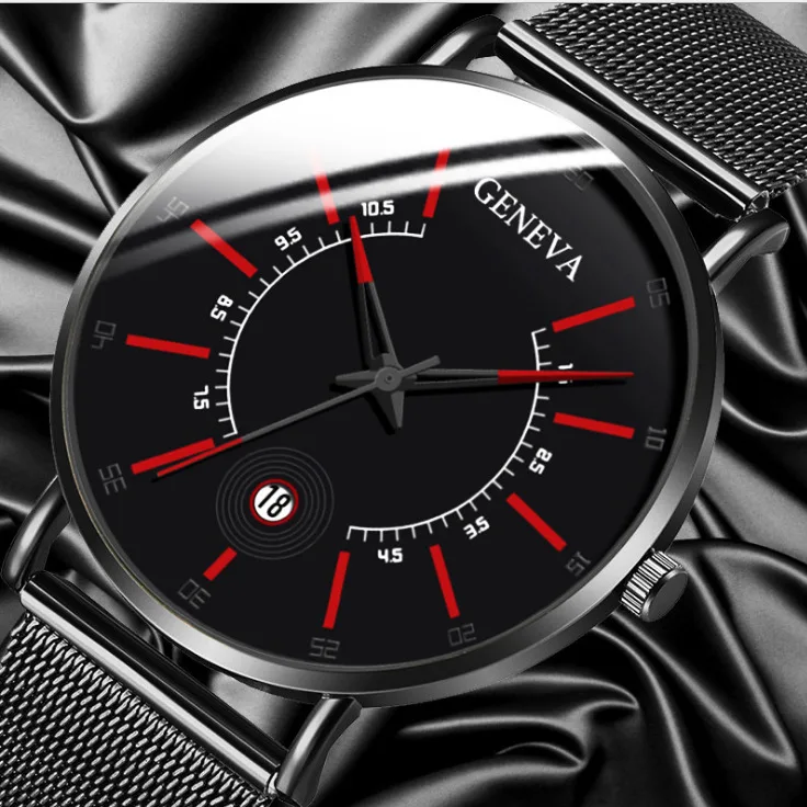 

New Fashion Stainless Steel Ultra Thin Watches Top Brand Luxury Men Classic Quartz Watches Calendar Relogio Masculino, As picture