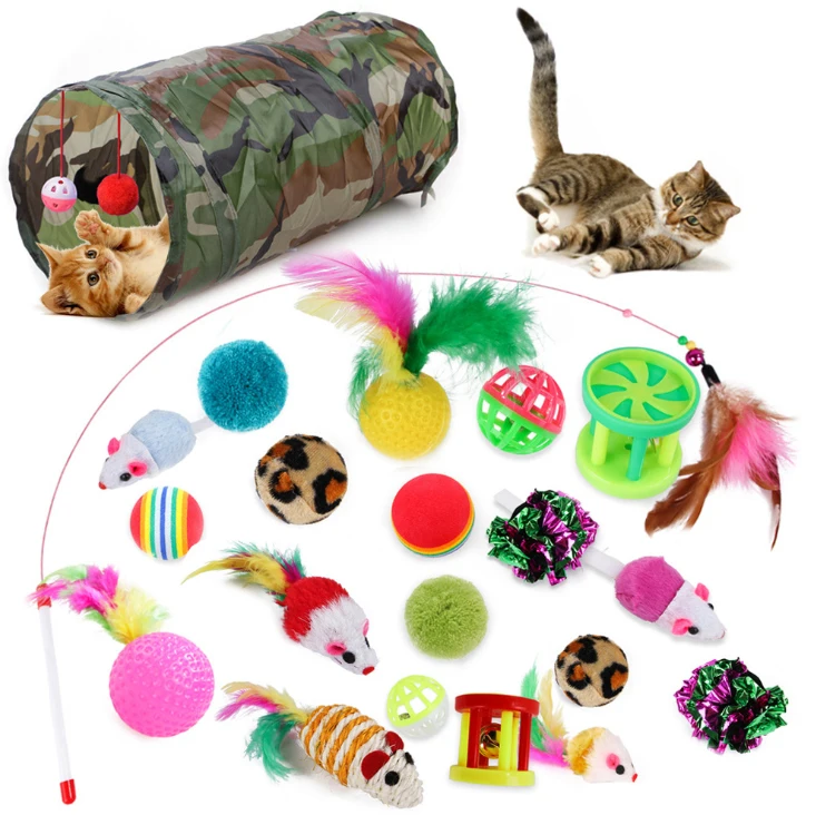 

Amazon Hot Sell Pet Supplies A Variety Of Funny 27pcs Cat Toy Sets for playing, Colorful