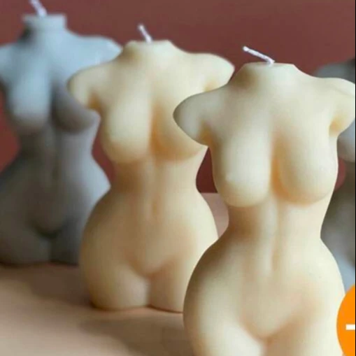 

Art Body Candle Mold Cute Female Perfume Candle Silicone Mold Fragrance Candle Making Wax Mould female body shape, White