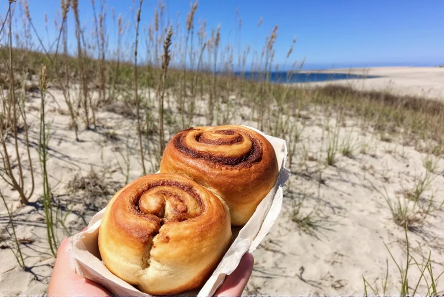 Cinnamon roll ingredients displayed at a Pismo Beach bakery