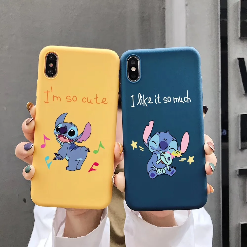 

INS Hot Stitch Cartoon Cute Silicone colour Case Cover for iPhone X XS MAX 7 8Plus 6 6S, Colorful