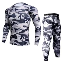 

2019 PRO Elastic Long Sleeve Gym Wear Set Running Men Tights Compression 2 Piece Jump Jogging Suits