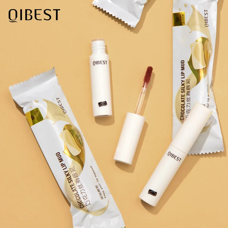 

QIBEST Chocolate Silky Lip Mud Matte Non-fading Lip Glaze Velvet Lipstick