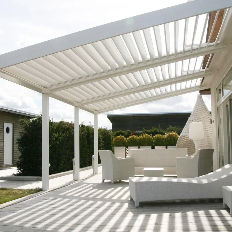 

SUNC Custom Size Waterproof Outdoor Aluminium Motorized Pergola, White , beige , gray, linen, brown, black etc