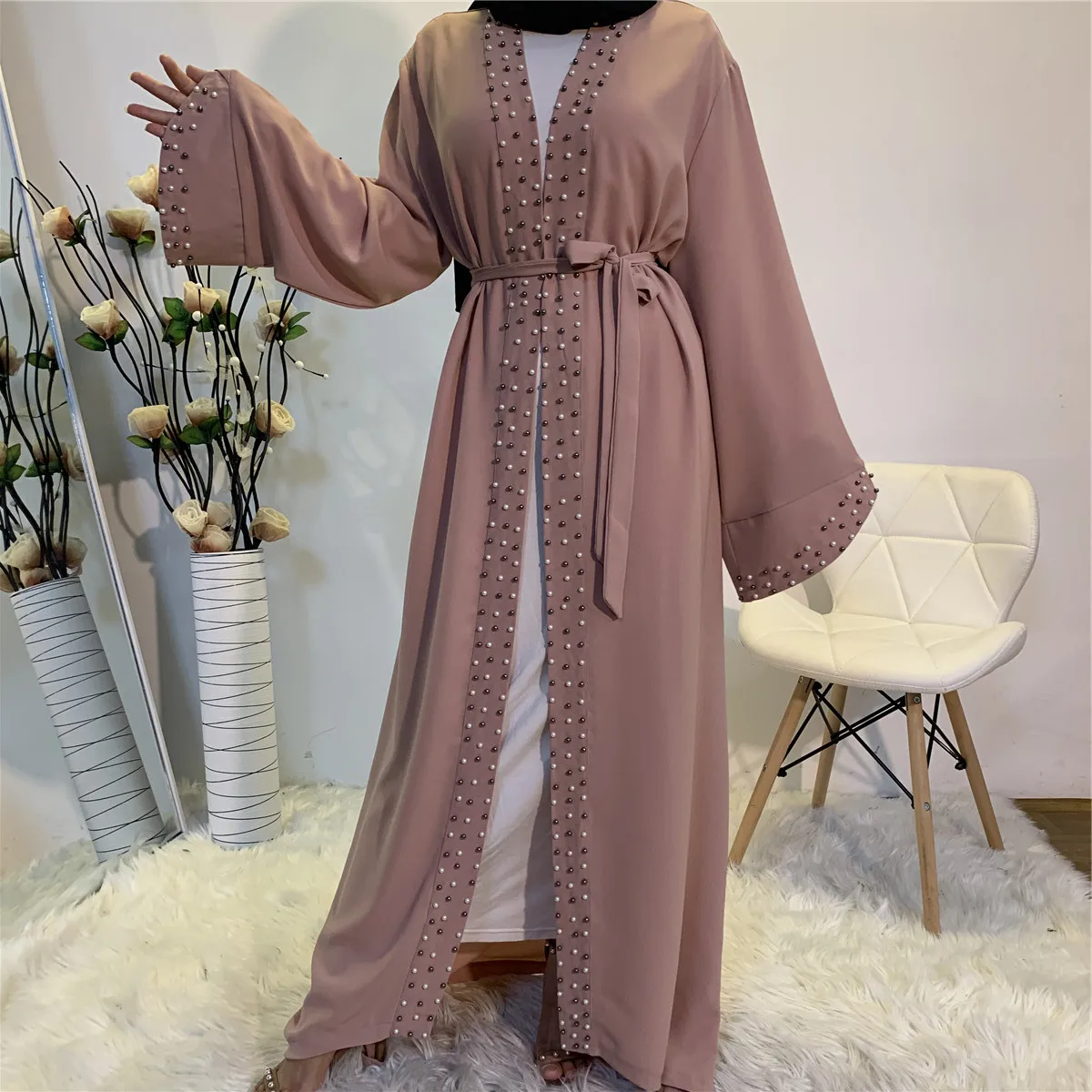 

plus size maxi beading Islamic long sleeve abaya muslim dress for women, Customers' requirements