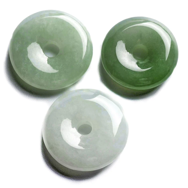 

Certified Grade A Oil Green Small Safety Buckle Diameter 12-19Mm Jade Circle Pendant Charm Natural Woman