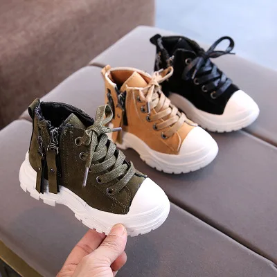 

New arrive spring autumn high quality cool small baby new design warm shoes kids boots, Black/green/brown