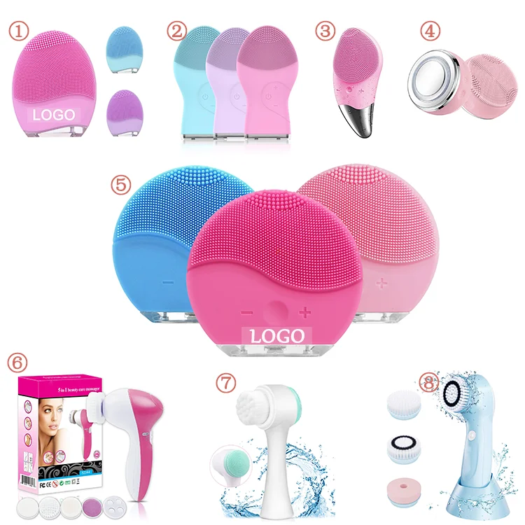 

Usb Vibrating Facial Cleansing Brush cleanser Massager Waterproof limpiador Silicone Electric Facial Face Brush, 4 colors