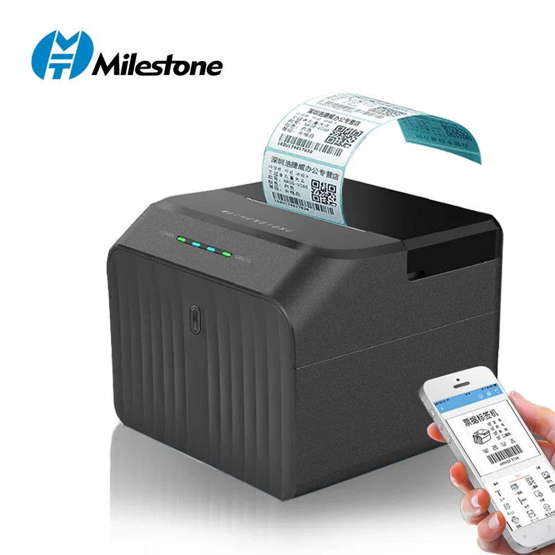 

Milestone P58 P80 mm New upgrade support Android iOS system mobile phone free app thermal sticker printer bar code printer