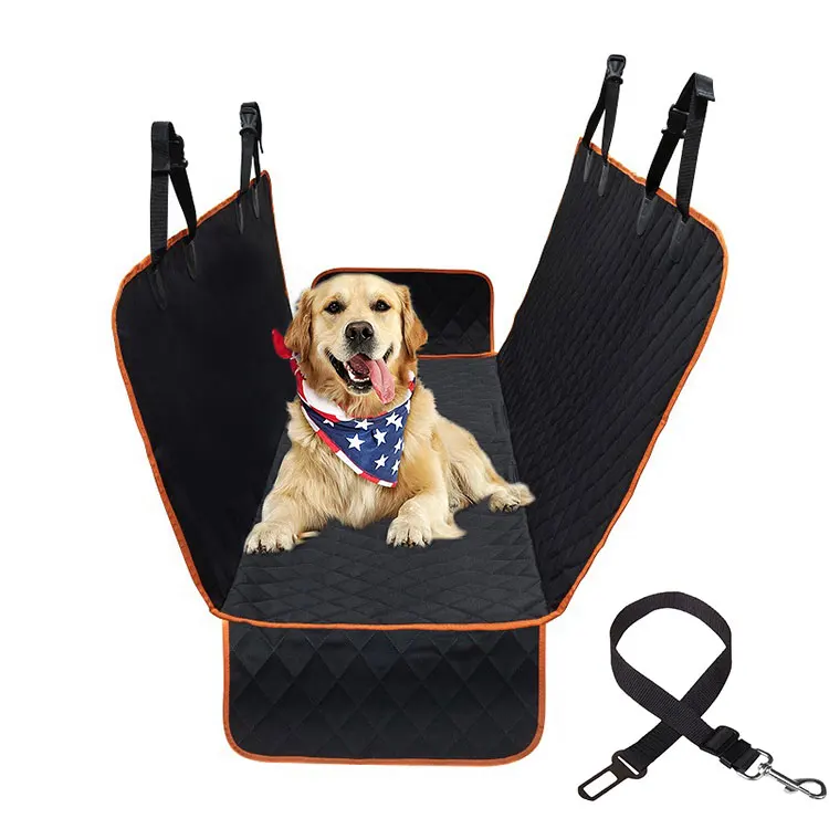 

4 in 1 Auto Rear Back Seat Protector Bench Hammock Mat Washable Waterproof Protection Pet Dog Blanket Car Seat Cover Set, Black