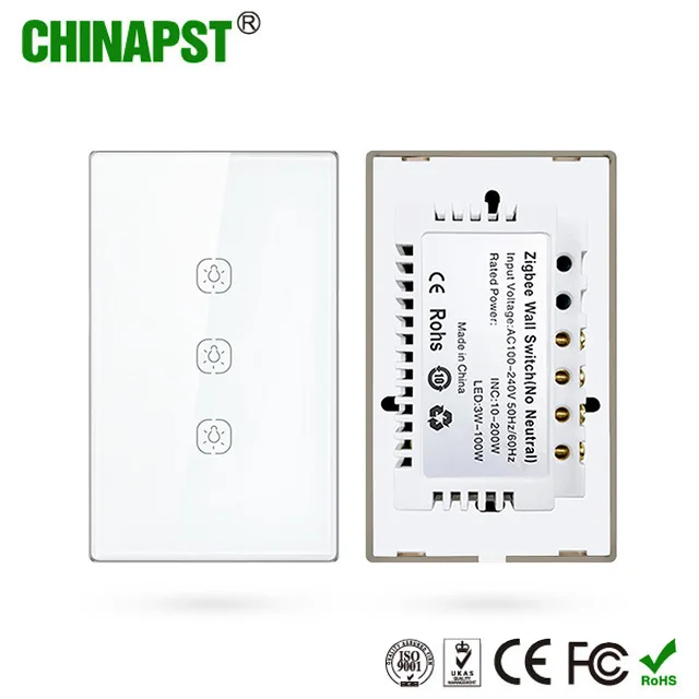 2020 New Arrival 13CH Zigbee US Smart Touch Switch for Home Lamps PST-ZW-U1 - ANKUX.COM