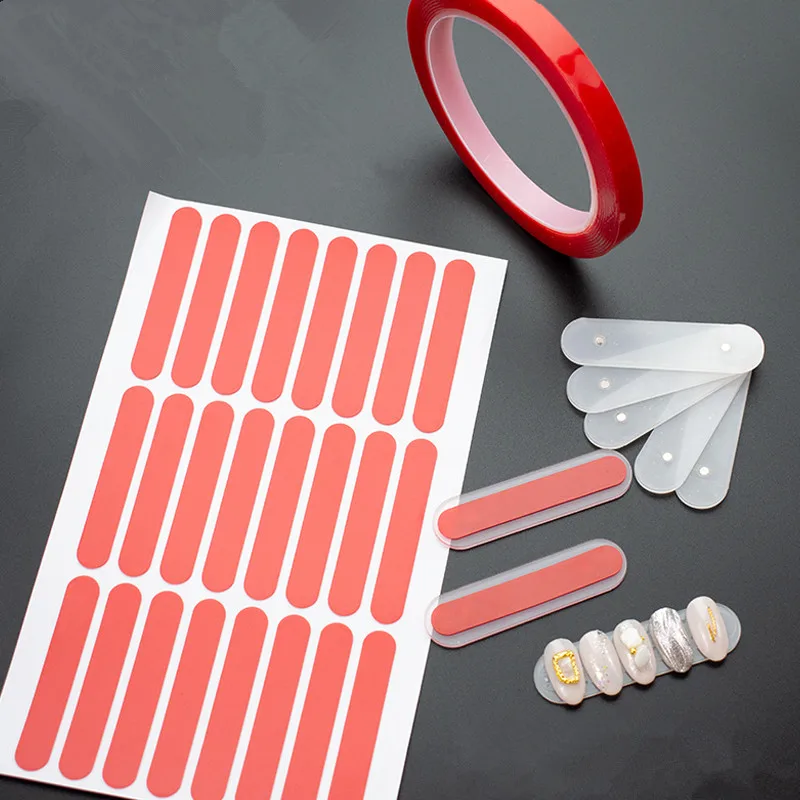 

Misscheering Nail Transparent Double-sided Tape Nail Adhesive Tape Acrylic Fake Nail Art Tip Display Salon Use Manicure, 1 color as photo