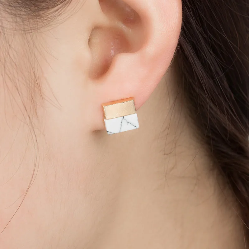 

Vintage half-loose-eared studs personalized minimalist geometric burst earrings