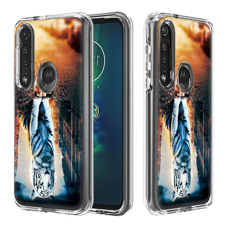 

For Motorola Moto G8 Plus 2 in 1 transparent cellphone card case Soft TPU protective case