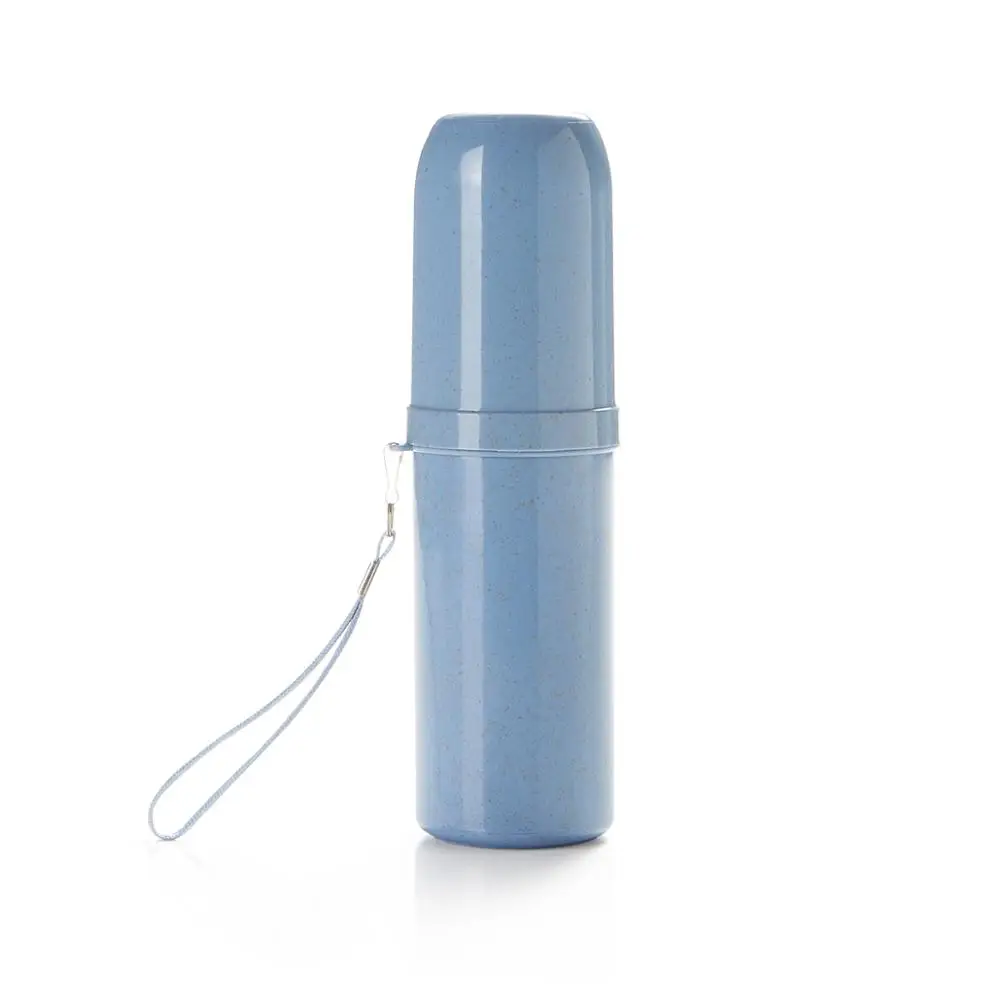 

Natural Wheat Straw And Plastic Portable Tooth Brush Holder Case, Blue, green, pink, beige