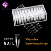 504pcs ABS Artificial Full Cover Oval Point Nail Tips Natural Color Acrylic French Type Long False Stiletto False Nails Tip