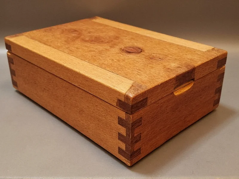 Handcrafted wooden box made with hand planes