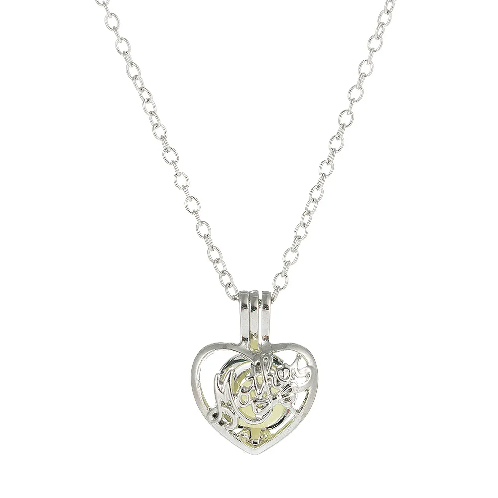 

Halloween creative DIY Pendant with personality and all kinds of hollowed out love peach heart luminous Pendant Necklace