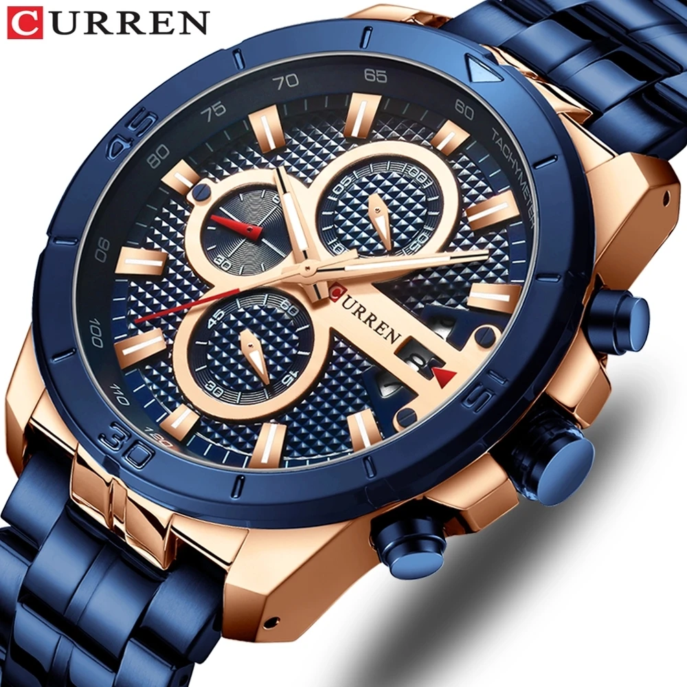 

CURREN 8337 Business Watch Luxury Brand Stainless Steel Wrist Watch Chronograph Army Military Quartz Watches Relogio Masculino