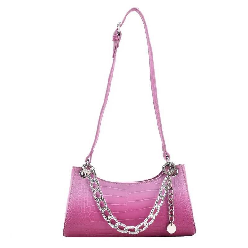 

Women's Evening Bag 2021 Trendy Gradient Color Shoulder Bag Fashion Underarm Bag Chain Decoration Handbag