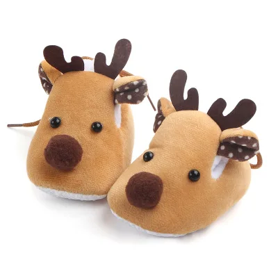 

10% Off Lovely Toddler First Walkers Baby shoes Deer Prints Round Slip-On Soft Slippers Shallow Christmas Gift Footwear Newborns