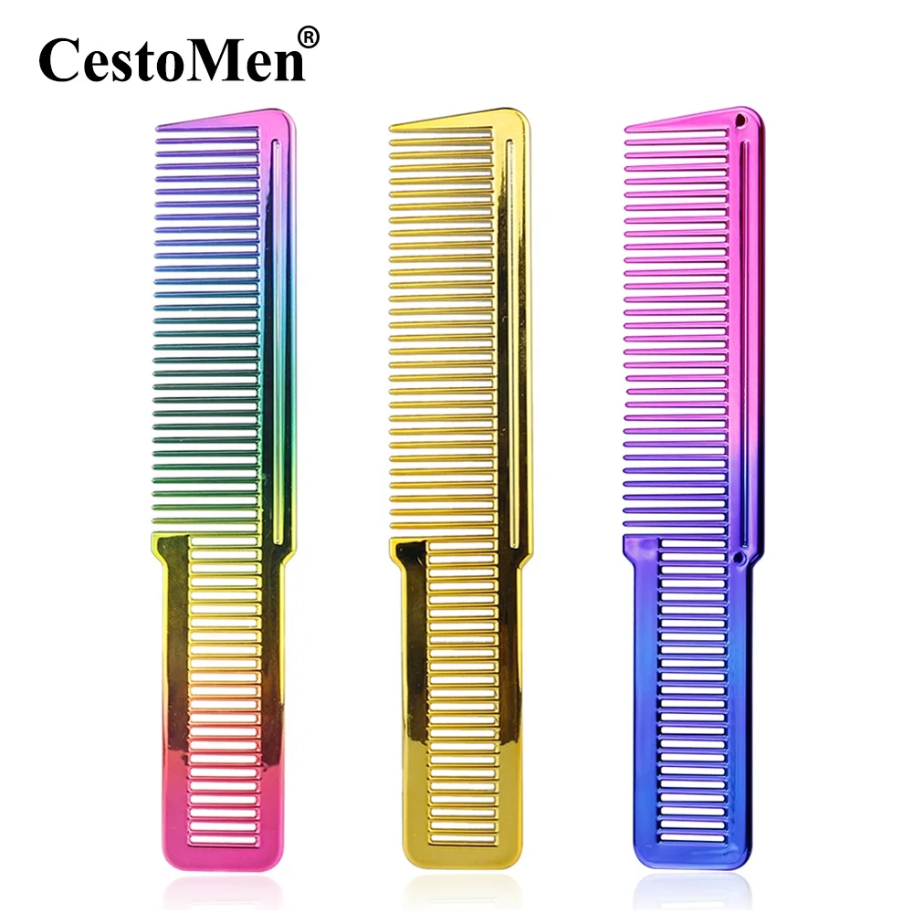 

Wholesale Electronic Plating Hair Clipper Comb Men Hair Cut Comb For Barber Men Hair Trimming, Multi color