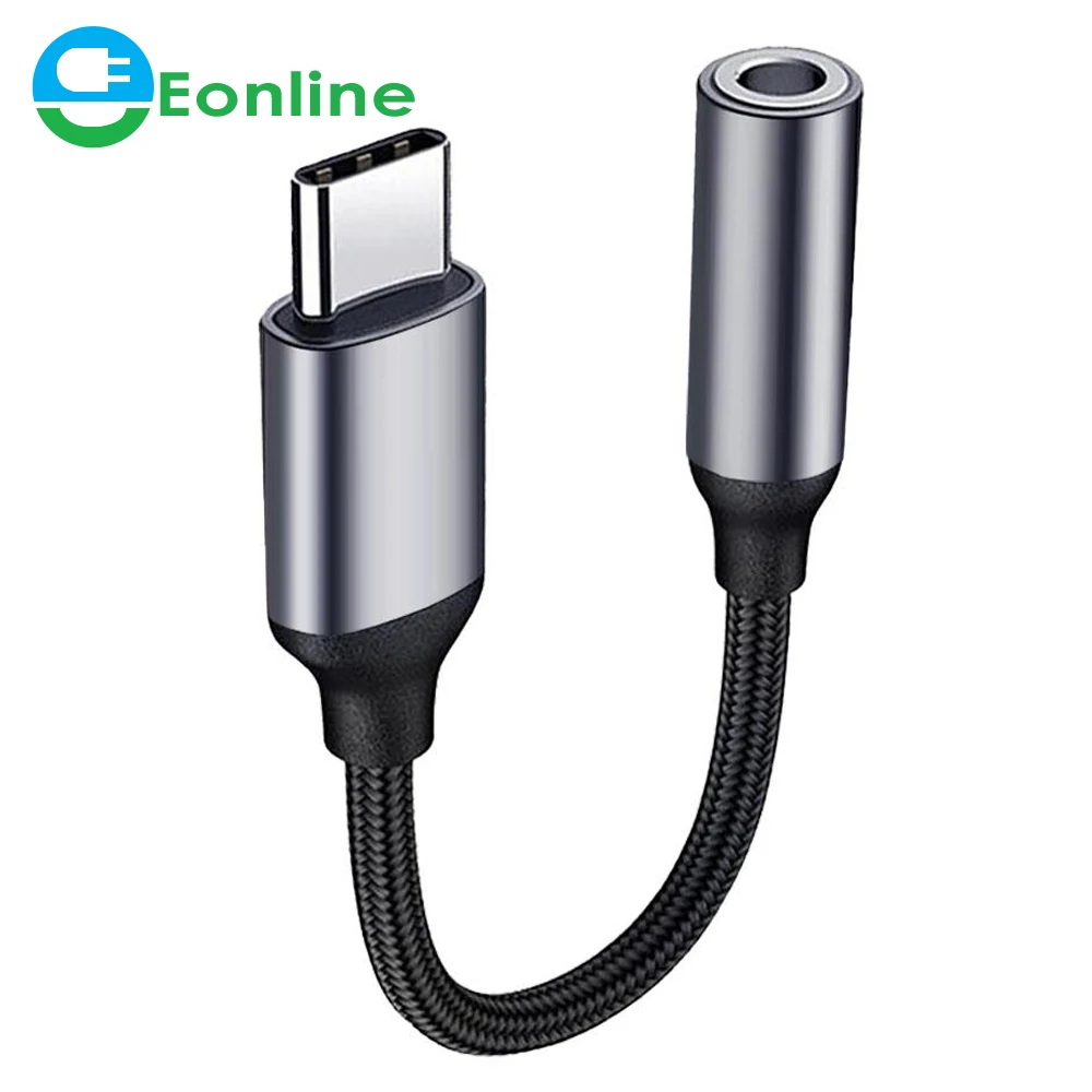 

EONLINE Headphone Adapter USB C Type C To 3.5mm Jack Cable AUX Adapter Type-C 3.5 Audio Converter Cable