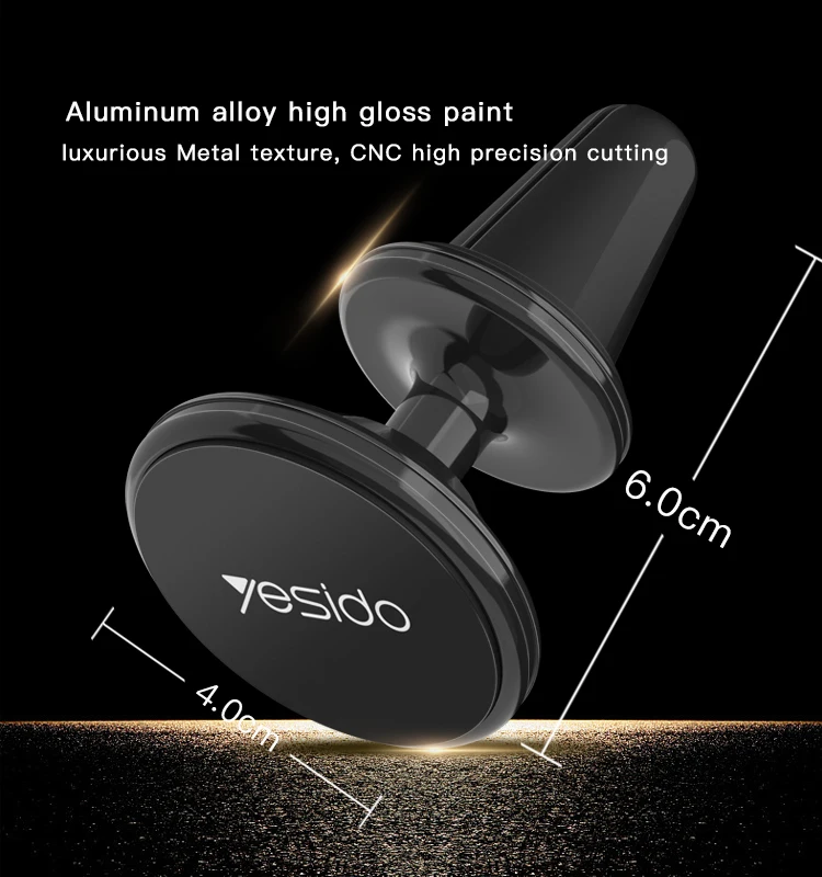 Yesido Magnet Car Mount Silicone Air Vent Clip 360 Angle Adjustable Cell Phone Magnetic Holder For Car
