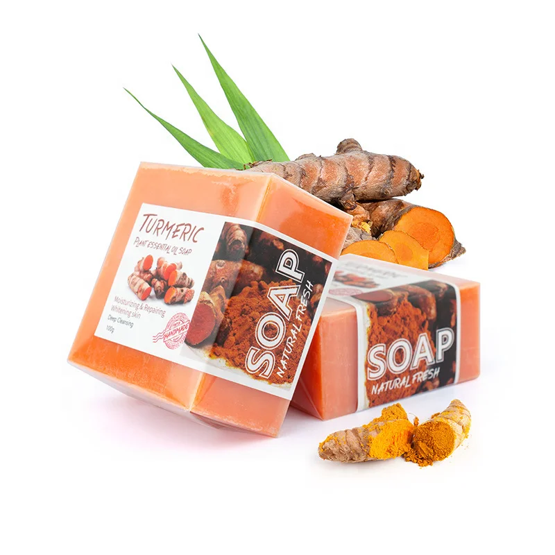 

Custom 100g Private Label Natural Organic Turmeric Handmade Anti Acne Herbal Tumeric soap