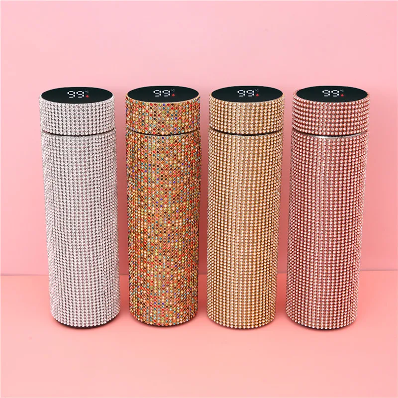 

Luxury Rhinestone Diamond Crystal Stainless Steel Water Bottle For Women Gift