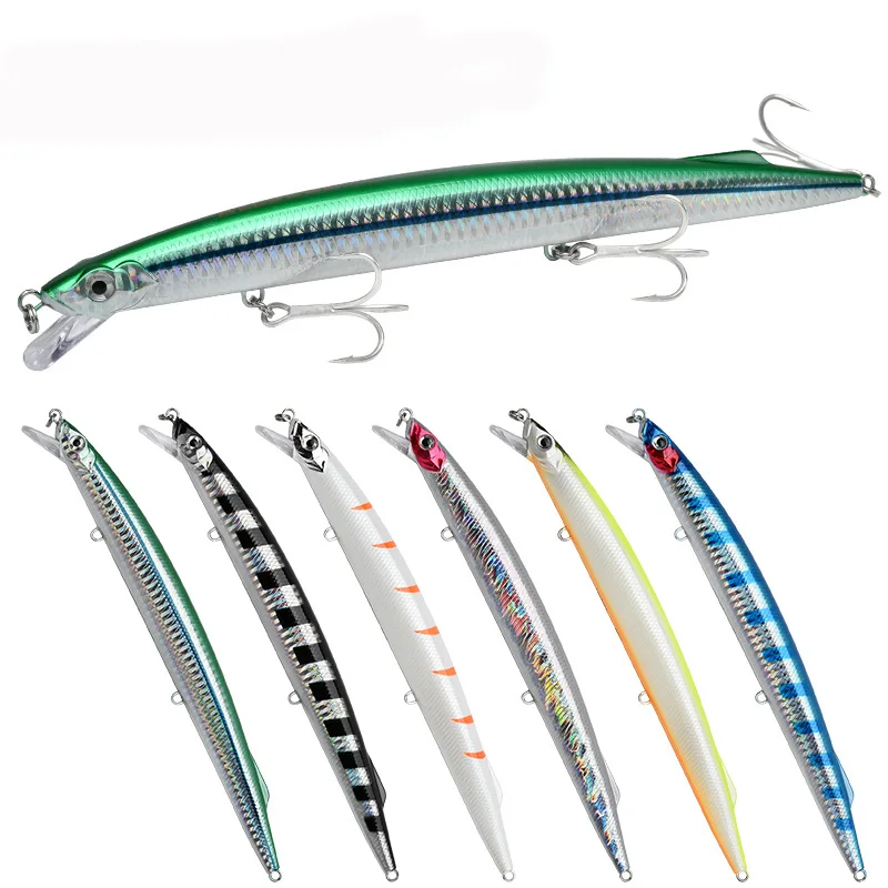 

Sinking Minnow Longcast Jerkbait Fishing Lure 195mm 35G Off Shore Saltwater Sea Bass Artificial Bait Tackle, 5colors