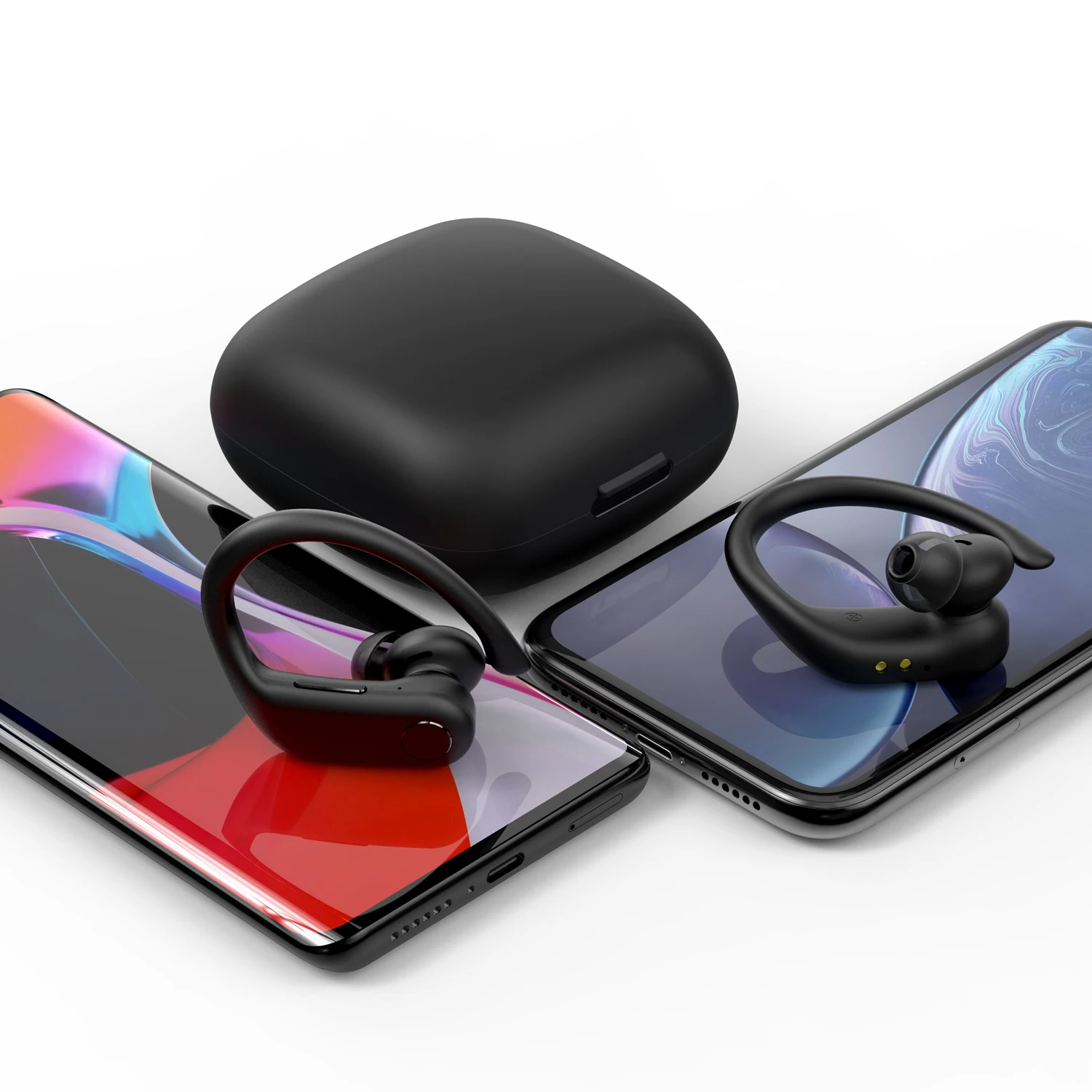 

OEM High Quality Airoha1562f TWS ANC sports earbuds with 30db active noise cancelling ear hook anc tws