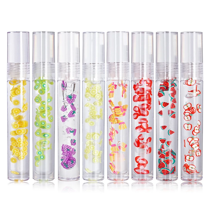 

Custom Vegan Clear Gel Plumping Lip Gloss Private Label Kids Nude Base Fruit Flavor Lipgloss, Customized colors
